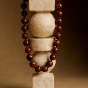 Sézane Danae Resin Bead Brown/Hazelnut Necklace